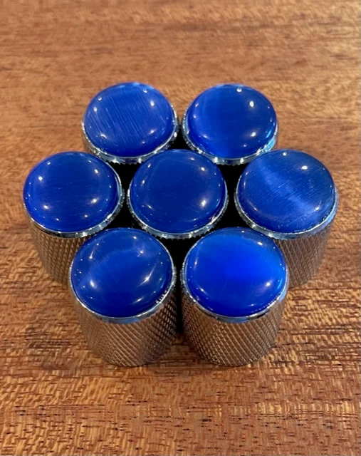 Blue Cat's Eye over Chrome knob