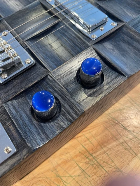Blue Cat's Eye over Chrome knob - Image 2