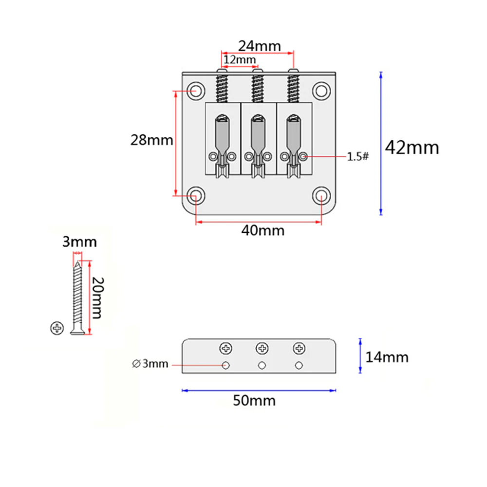 3-String Roller Bridge | Gold - Image 6