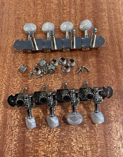Four on plate engraved Mandolin Style Tuners - Image 4